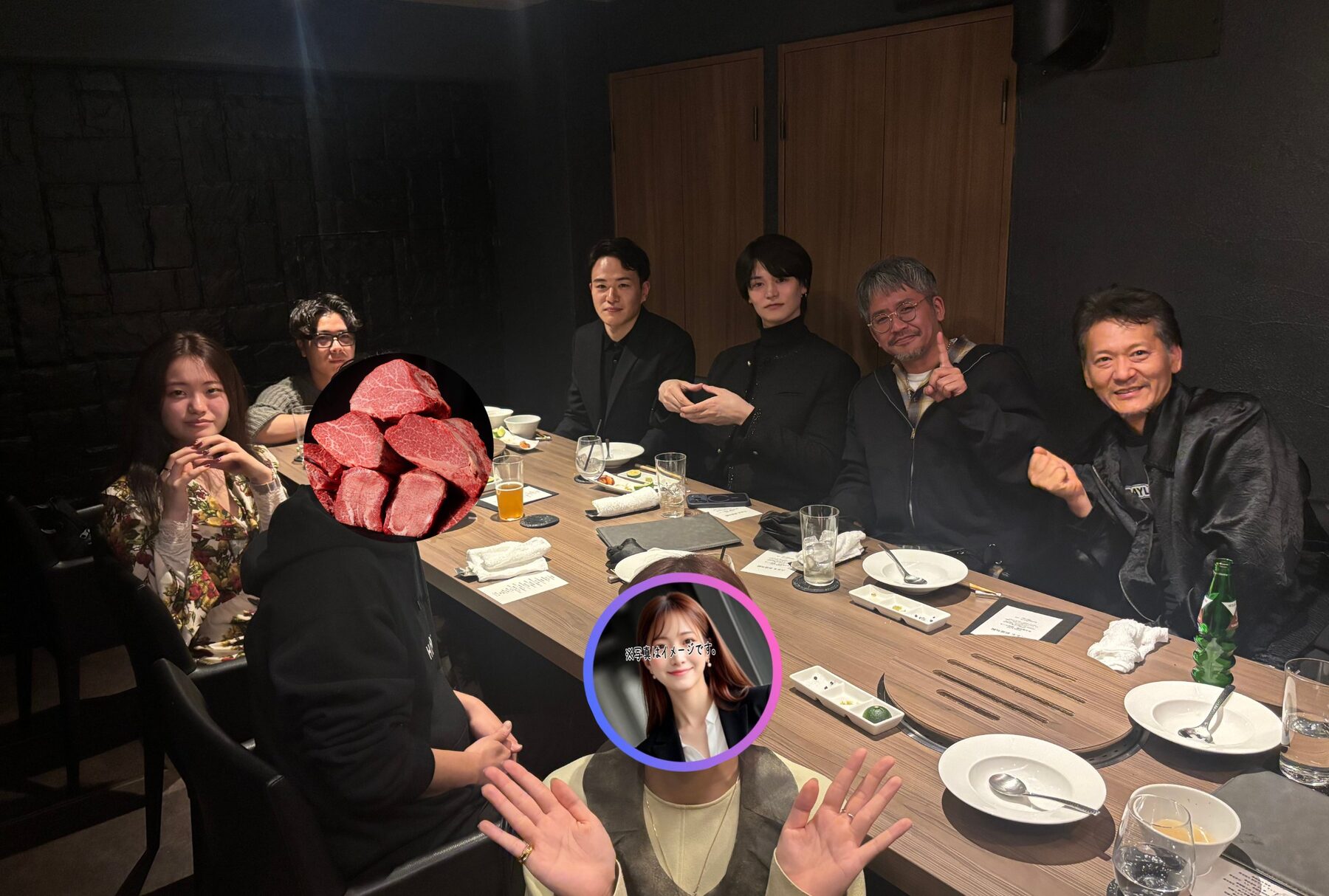 会員制焼肉店の個室での食事会